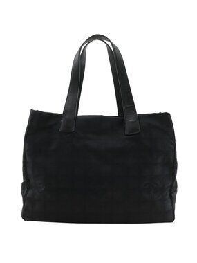 Chanel New Travel Line Tote MM Nylon Canvas Black